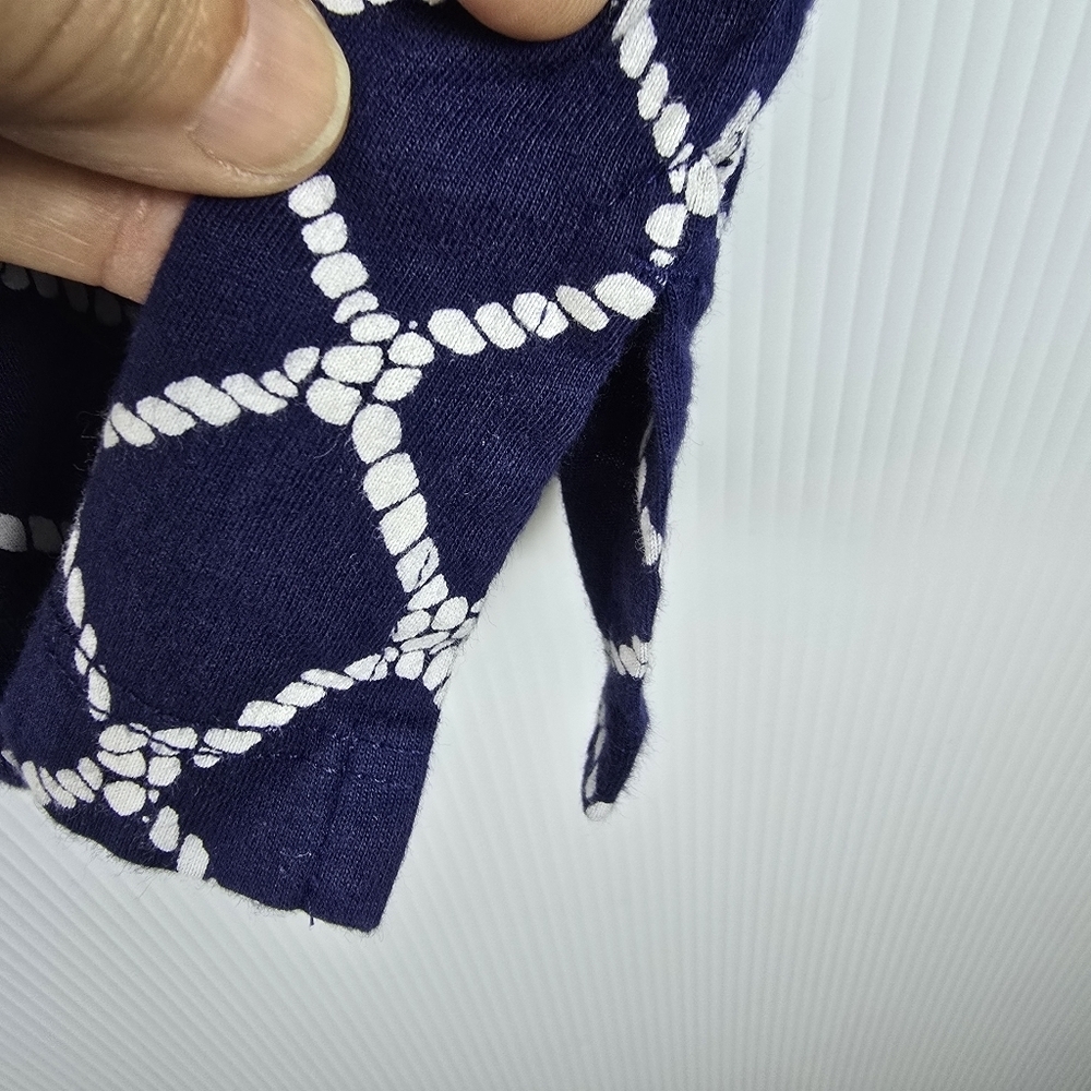 Lands' End Women's Navy White Rope Print Sleeveless Dress w/ Pockets Size 1X - Picture 8 of 11